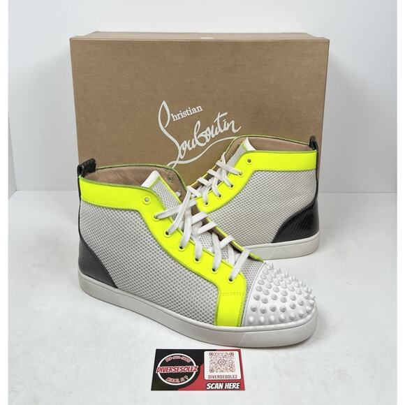 Size 10.5US- Christian Louboutin Spikes Orlato High Yellow🥎 RETAIL $1K!